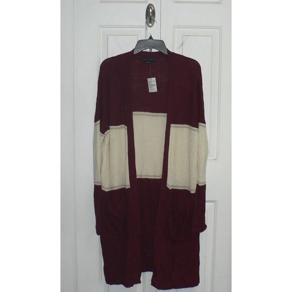 Sanctuary Women's Long Sleeve Shaker Stich Cardigan in Garnet Large MSRP $119 - Picture 3 of 5
